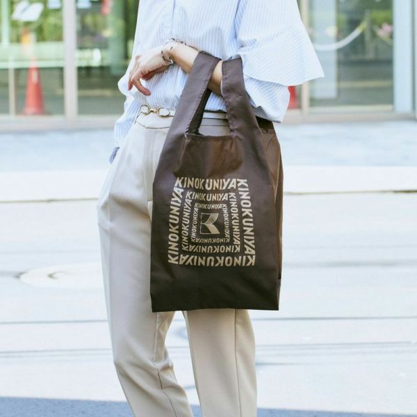 紀ノ国屋 フラップショッピングバッグ ミッドナイトブラック