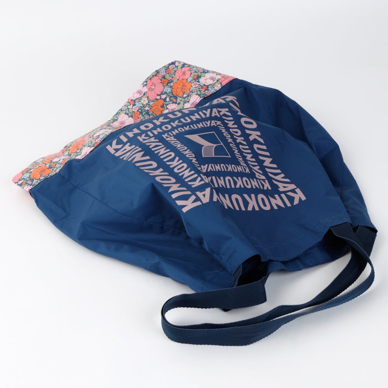 LIBERTY FABRICS】紀ノ国屋 リバティプリント エコバッグ ネイビー