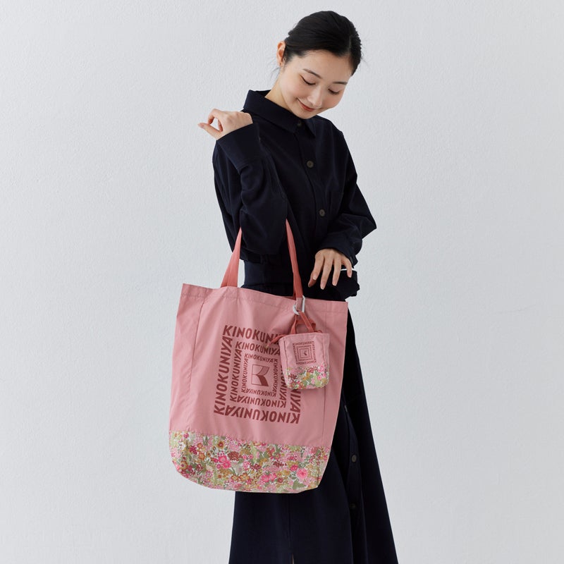 rabbit　リバティ　ブラウス　エコバッグ LIBERTY FABRICS】紀ノ国屋 リバティプリント エコバッグ ピンク