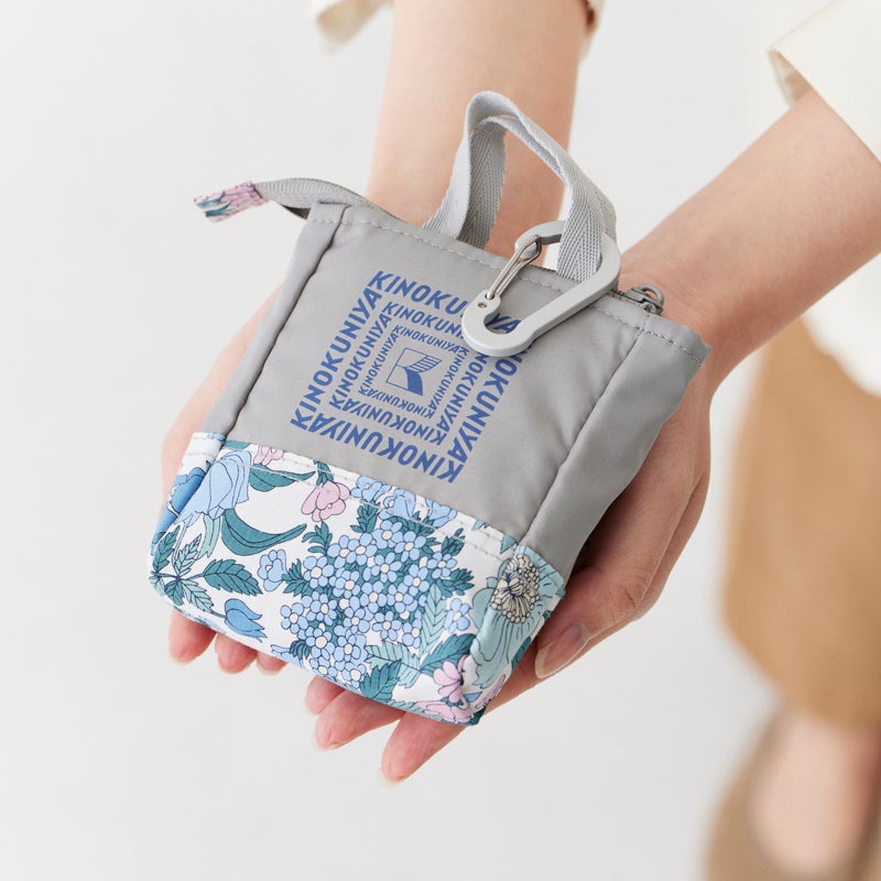 LIBERTY FABRICS】紀ノ国屋 リバティプリント エコバッグ グレー