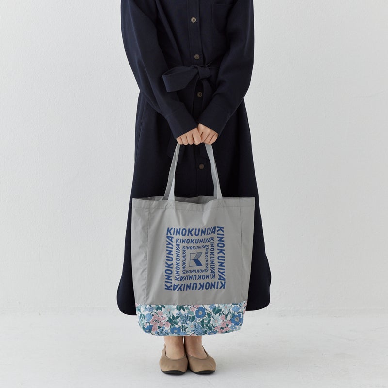 LIBERTY FABRICS】紀ノ国屋 リバティプリント エコバッグ グレー