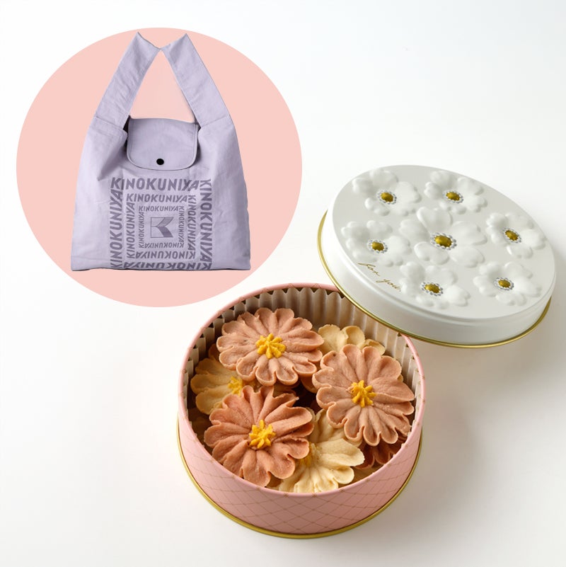 紀ノ国屋 お花のぼうろ＆スモールショッパー（いちご餡・白餡